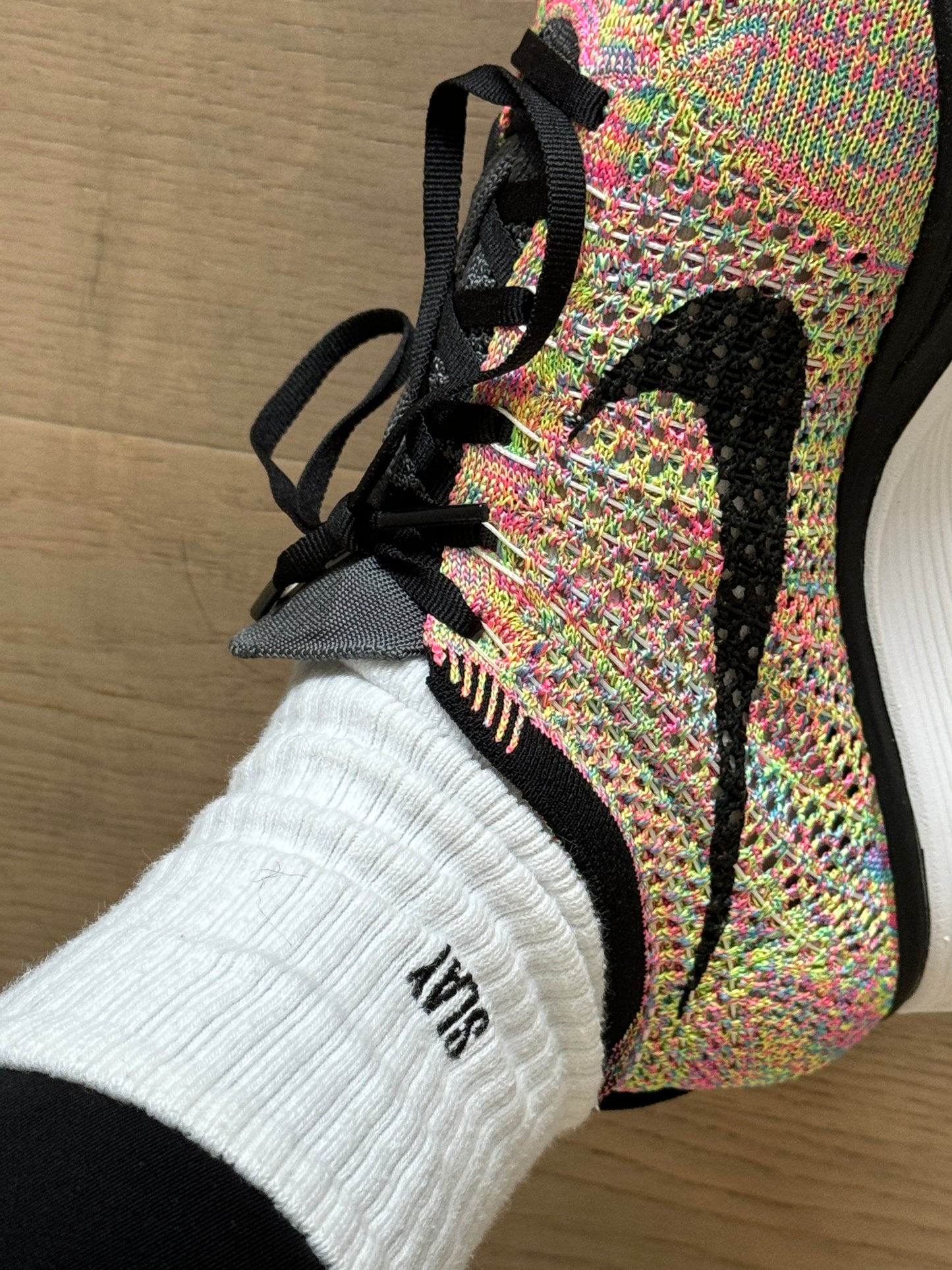 Slay White Crew Sock