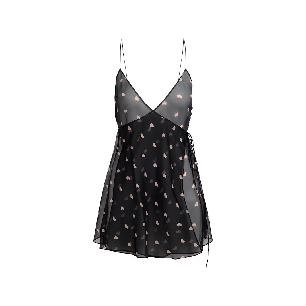 WRAP MINI SLIP DRESS