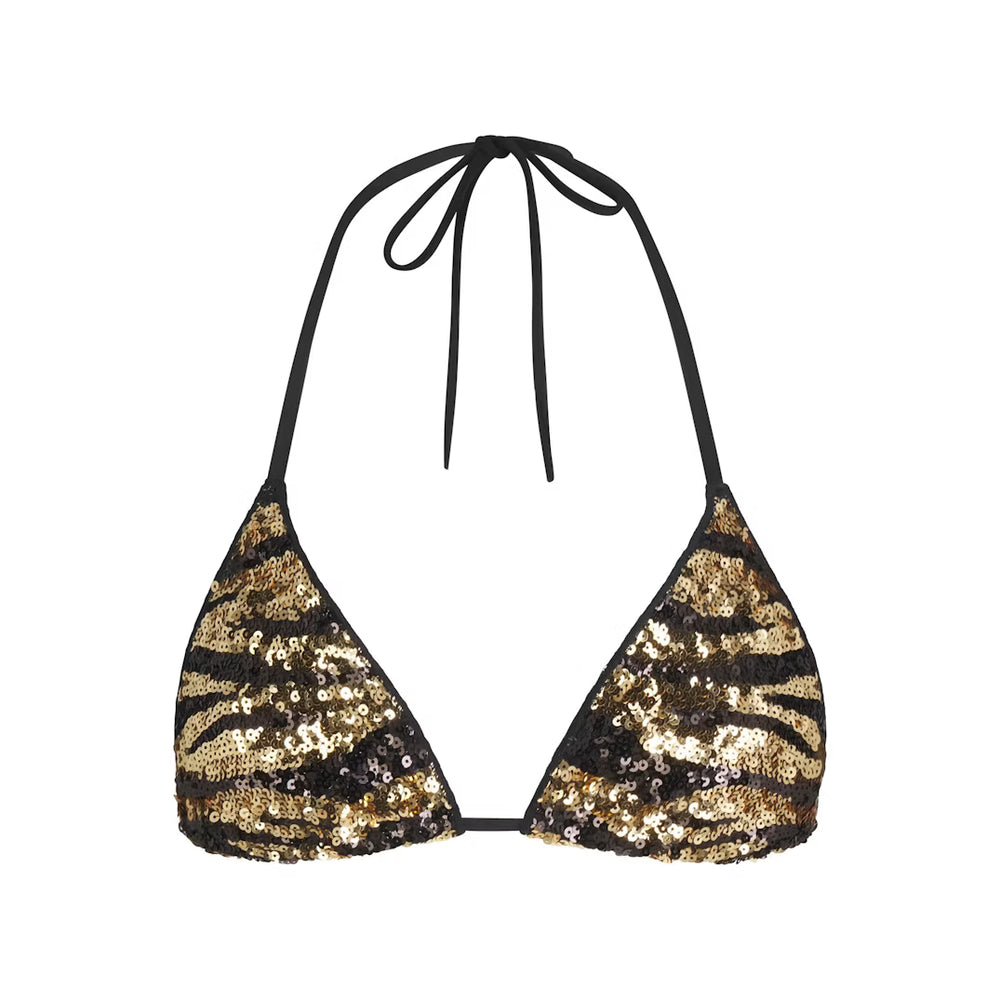 SEQUIN TRIANGLE BIKINI TOP