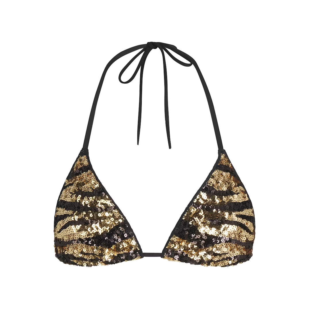 SEQUIN TRIANGLE BIKINI TOP