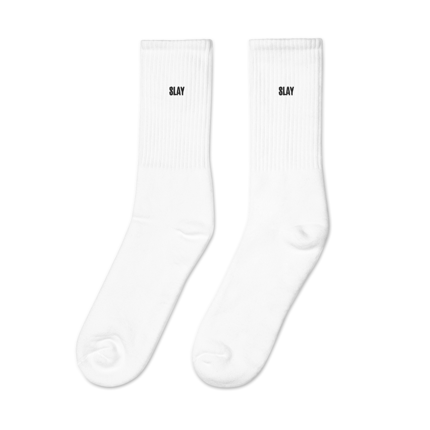Slay White Crew Sock